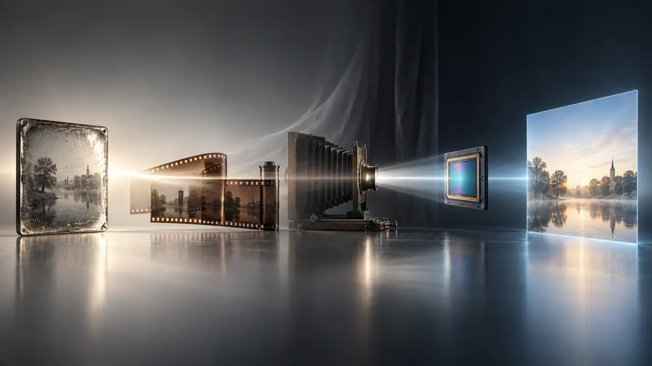 Un procédé photographique transforme la lumière en image, du daguerréotype au numérique
