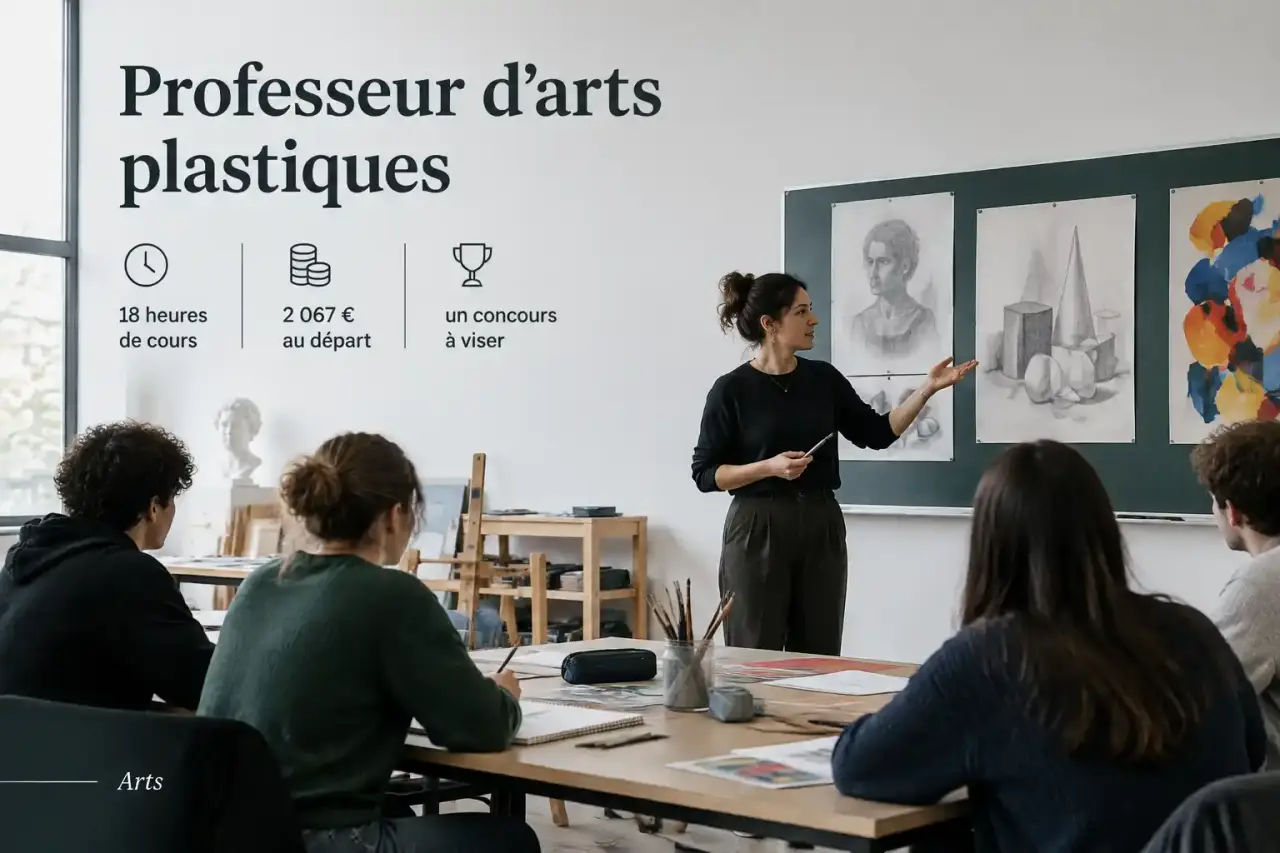 Professeur d'arts plastiques : 18 heures de cours, 2 067 € au départ et un concours à viser