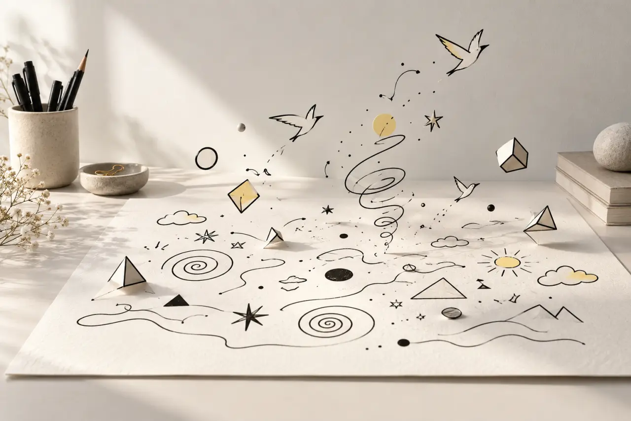 Doodle art : des formes simples à une page qui prend vie
