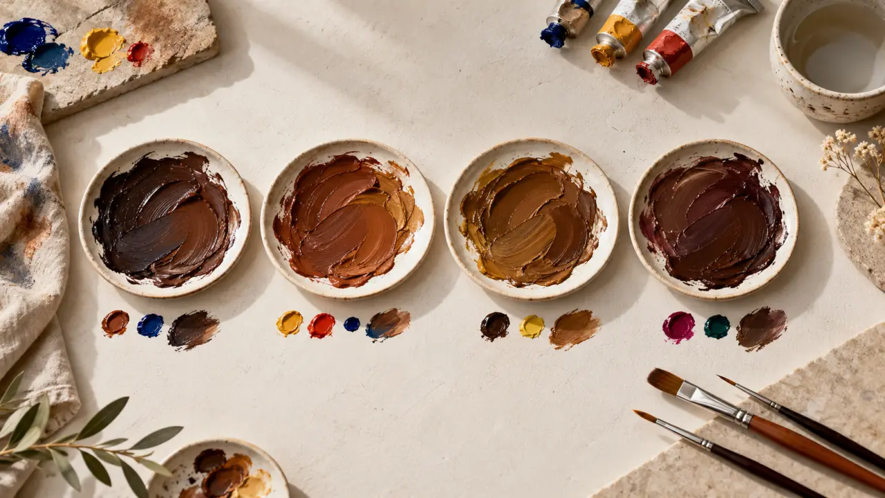 Marron en peinture : quatre mélanges pour éviter la grisaille