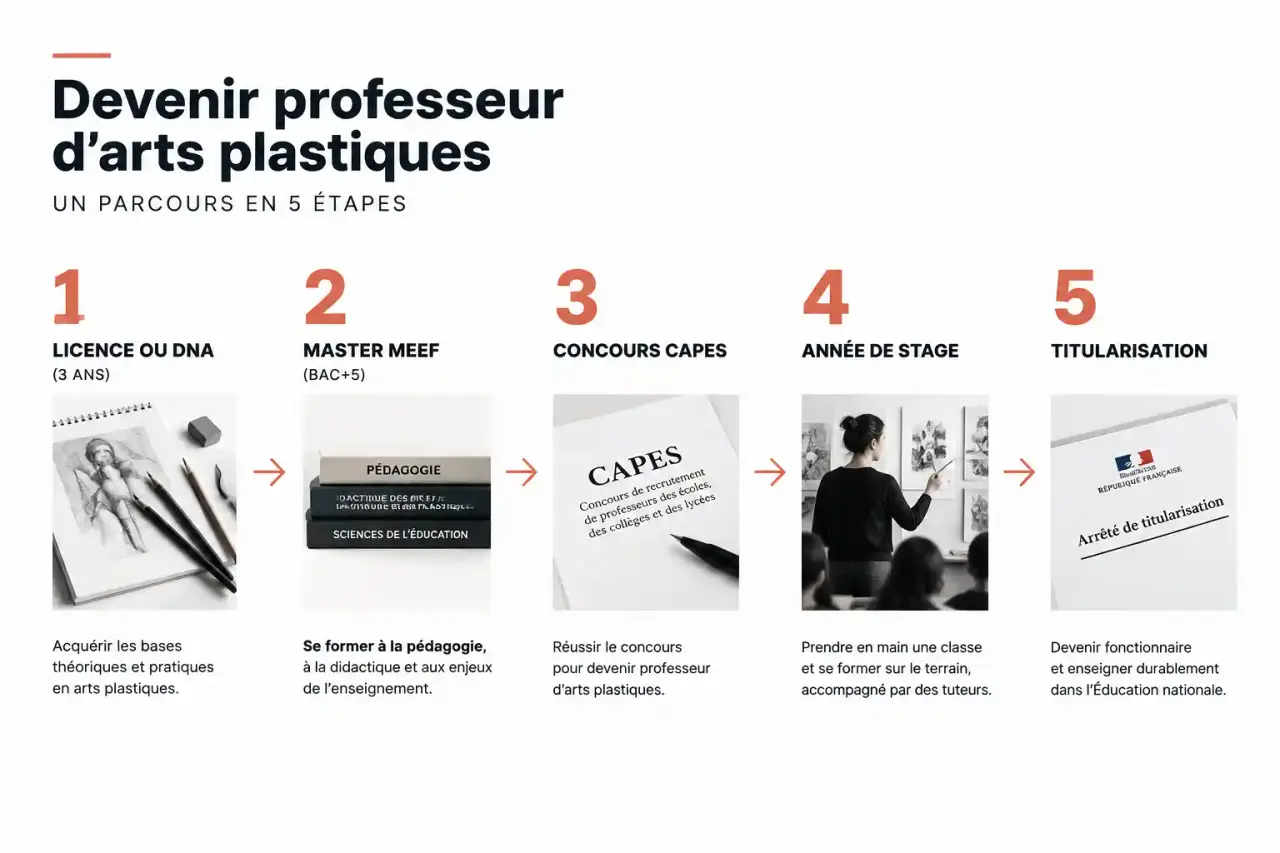 Parcours pour devenir professeur d'arts plastiques : licence, master, concours, stage et titularisation