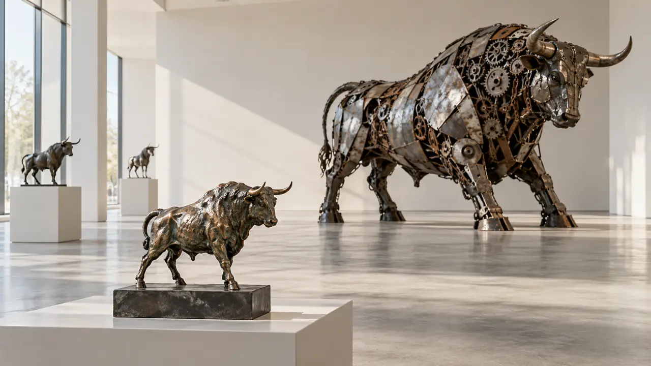 Sculpture taureau : du bronze à 230 € au métal recyclé grand format