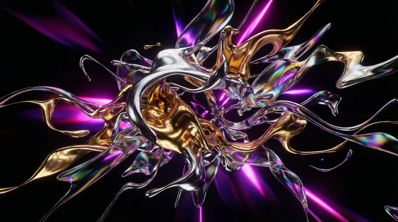 Composition 3D abstraite et cinétique